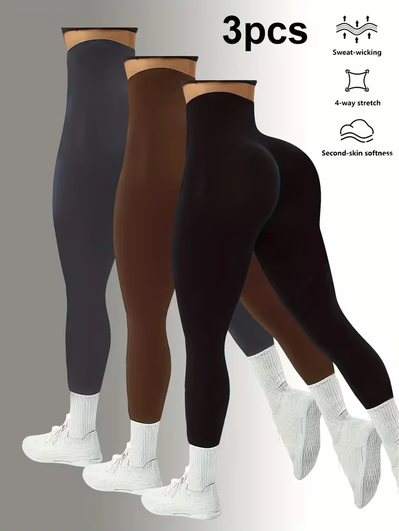 

Леггинсы для йоги с высокой талией из трех предметов, спортивные брюки, утягивающие эластичные женские велосипедные брюки, легкие и узкие длинные брюки в форме ботинок