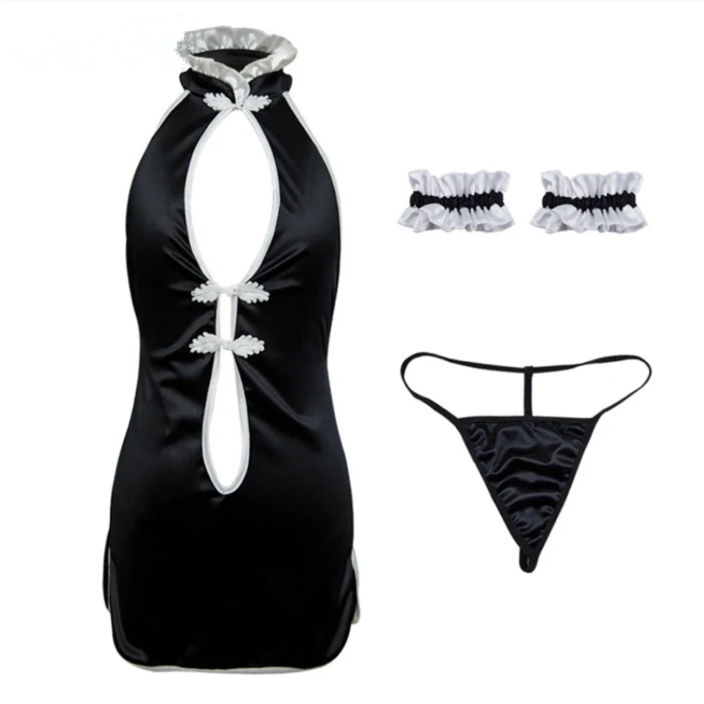 

Womens Clothing Temptation Uniform Role Playing Attire Sexy Maid Nightclub Set Lace Back Hollowed Out Garment Fun Underwear
