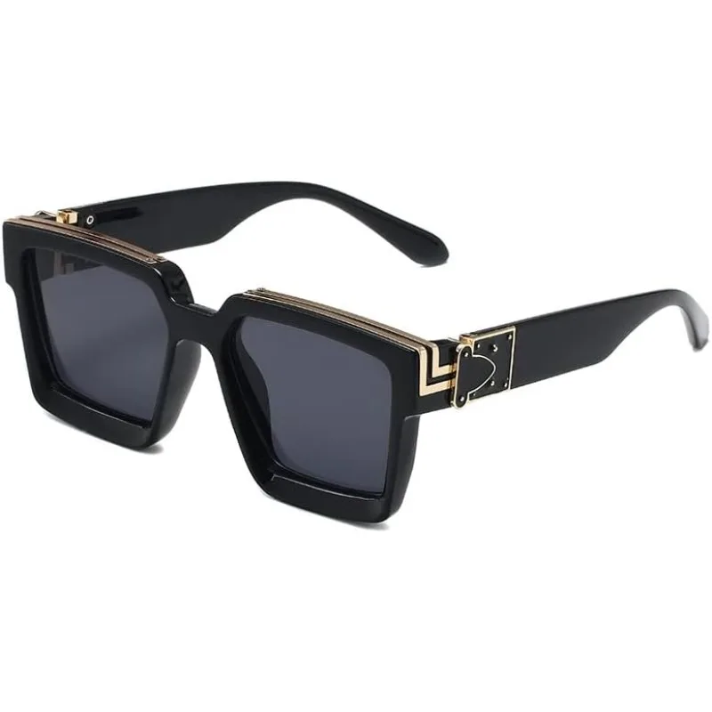 Rectangle Sunglasses for Men Women, Retro Square Luxury Shades, Punk Trendy Eyeglasses