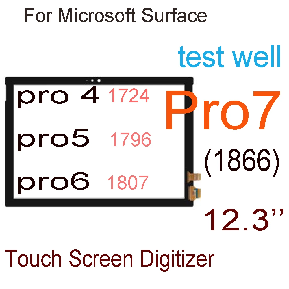 

12.3'' PRO5 PRO6 Digitizer For Microsoft Surface Pro 4 1724 Pro 5 1796 Pro 6 1807 Pro7 Touch Screen Digitizer Glass Replacement