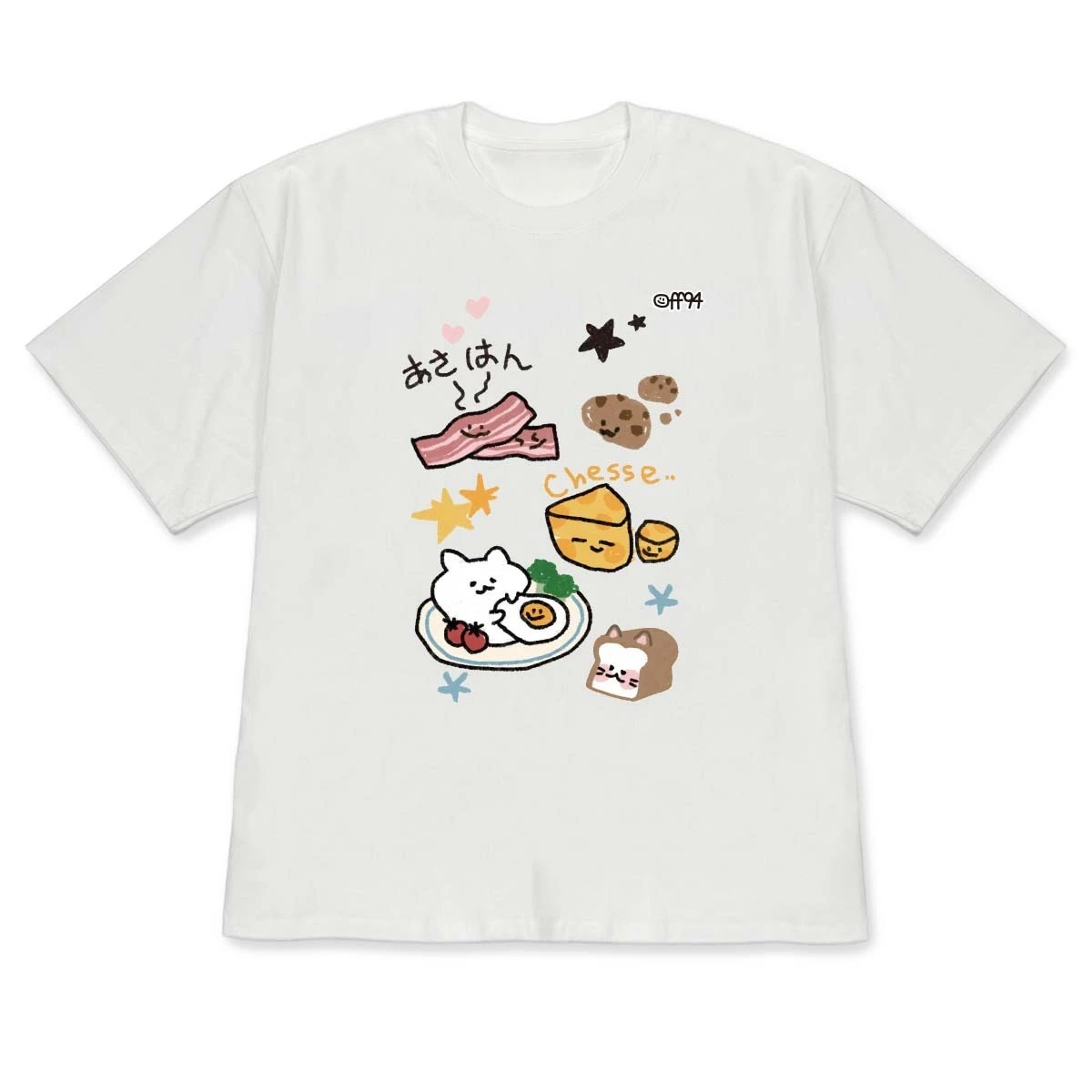 Cute Cartoon Cat Graphic Tee for Women