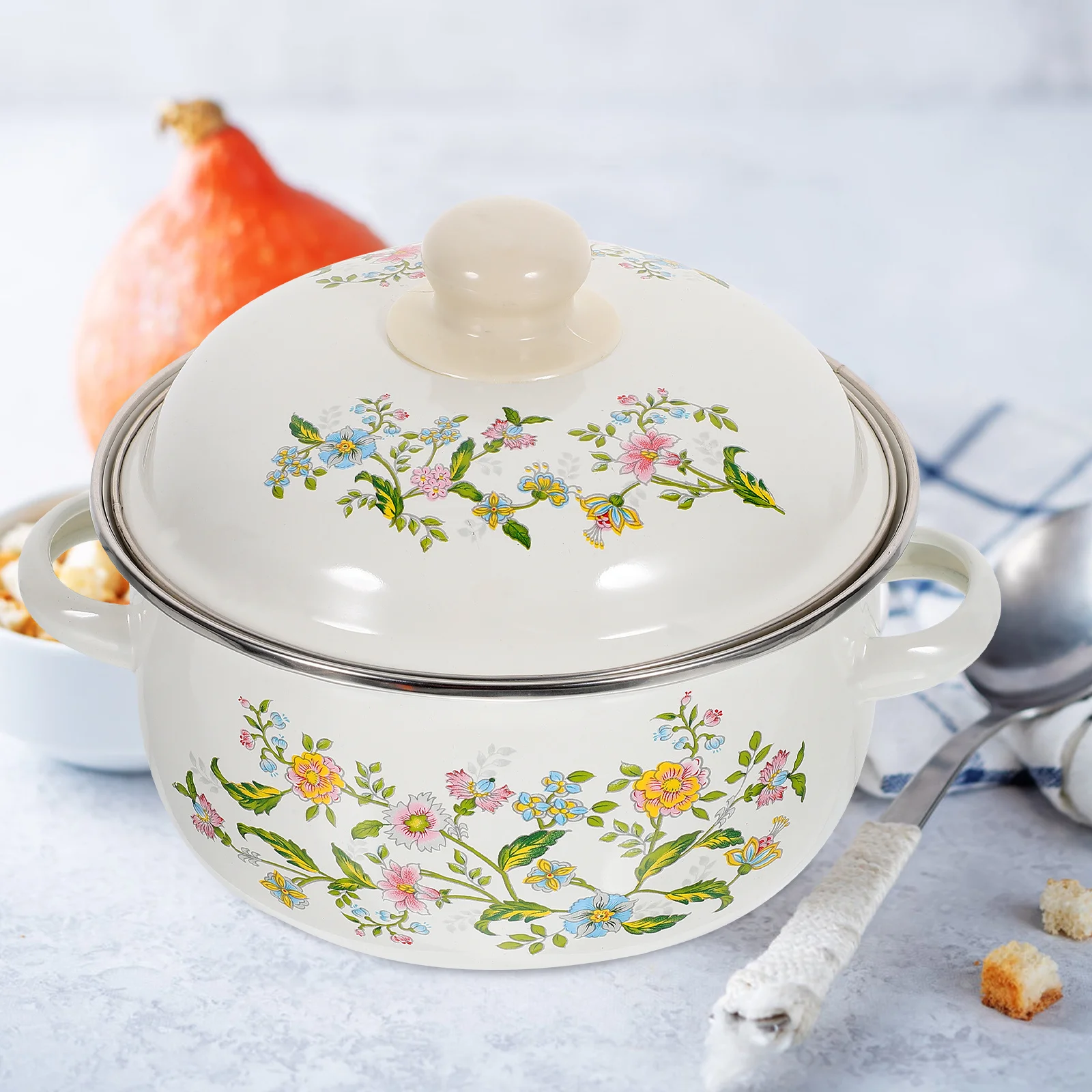 

3pcs Mini Soup Pot Set Enamel Cooking Pot Kitchenware Small Sauce Pan For Stove Noodle Soup Vintage Style Heat