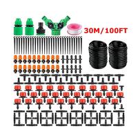 100ft 30m Auto Drip Irrigation System Kit Water Saving Timer Micro Sprinkler Garden Watering For Lawns Courtyards Gardens