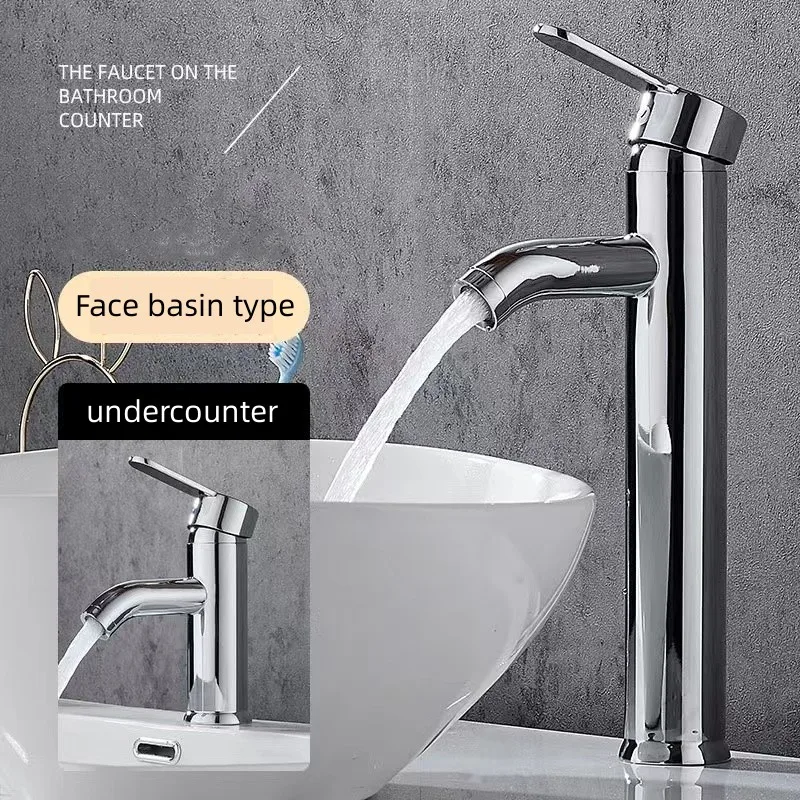 Bathroom Faucet Black 304 Stainless Steel Tall/Low Basin Sink Faucet Single Hole Wash-basin Mixer Cold Hot Water Crane Sink Taps