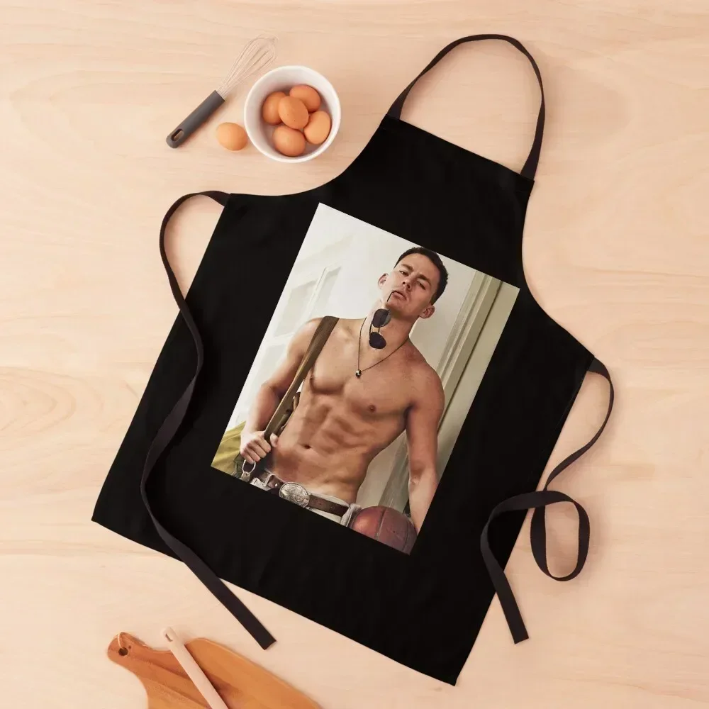 

Channing Tatum Shirtless Apron for women with pocket For Kitchen Kitchen Handle For Women Beauty Apron