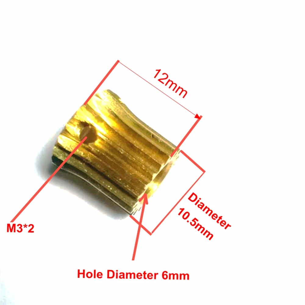 Precision 0.5M 19/38 Teeth Copper Gear 6MM DIY PTZ Manufacturing Reduction Gear