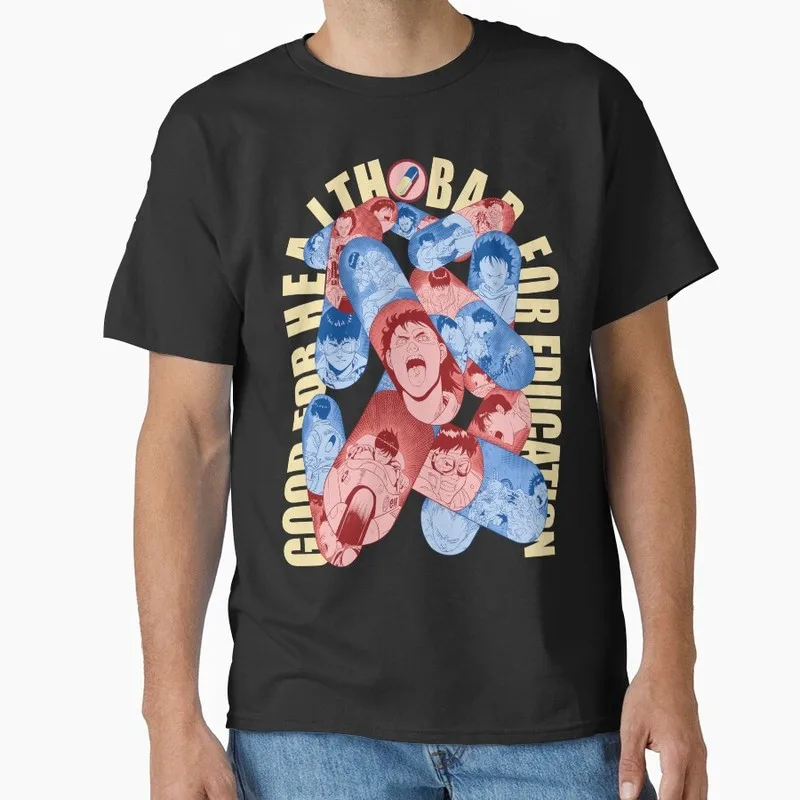Akira Cyberpunk City Explosion Gift T‑Shirt Katsuhiro Otomo Retro Manga Shotaro Kaneda Neo‑Tokyo Anime Print Short Sleeve Tops