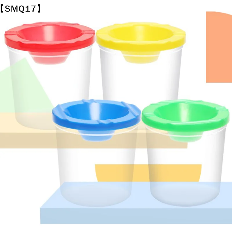 Painted Art Pen Washing Cup Plastic Transparent Multifunctional Pen Washing Bucket Watercolor Paint Painting Washing Cup【SMQ】