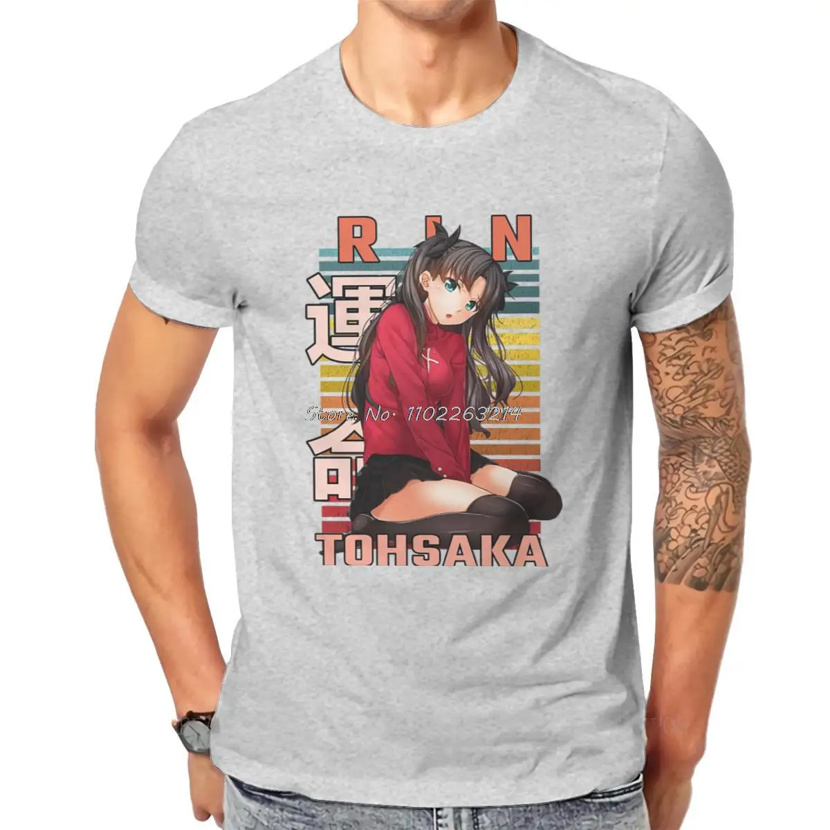 Fate Stay Night Feito Sutei Naito Game TShirt For Men Rin Tohsaka Dark Humor Summer T Shirt Cotton Anime Oversized Streetwear