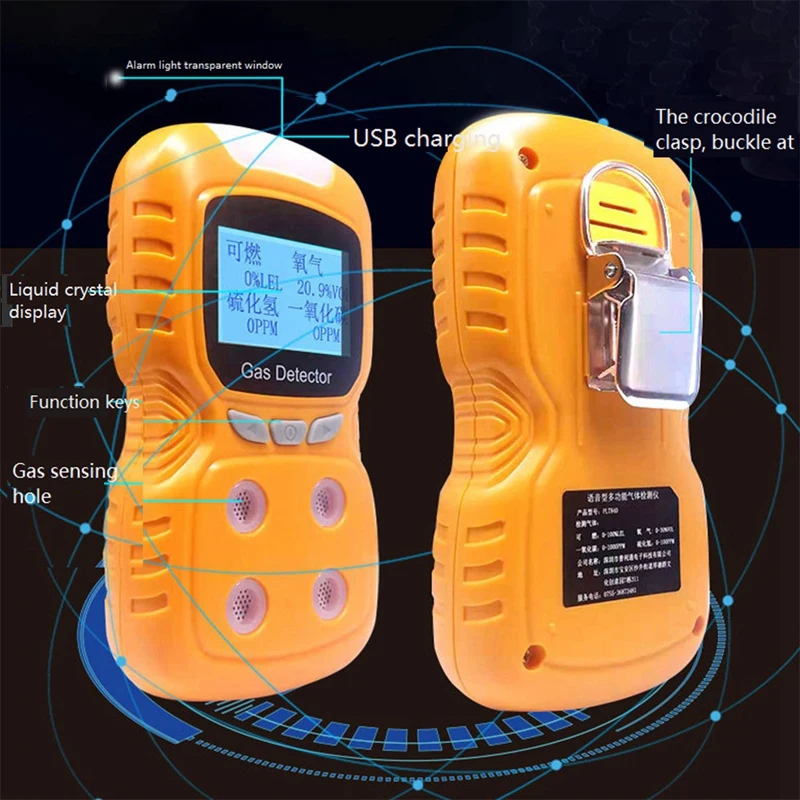 Imagem -02 - Detector de Gás co H2s o2 Monitor Analisador Vazamento Detector de Vazamento de Gás Portátil Plt840 em