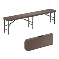Folding Beer Bench, Folding Bench in Rattan Look, Beer Tent Bench Made of Plastic , Folding Bench, Camping Bench, Garden Bench