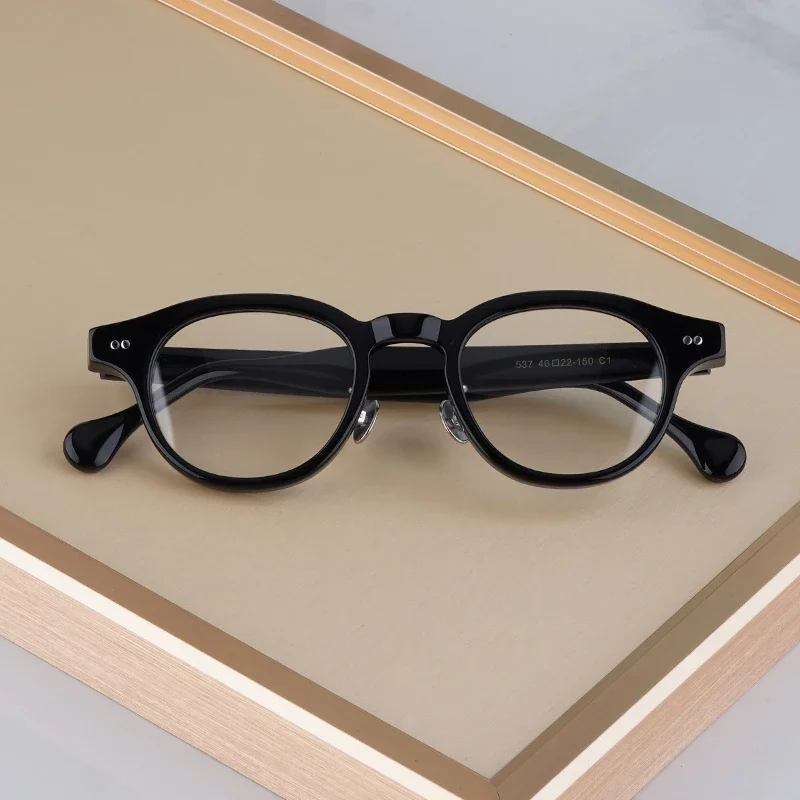 Japanese Style Handmade High Quality Acetate Round Oval Glasses Frame For Men Women Designer Eyeglasses Can customize lenses