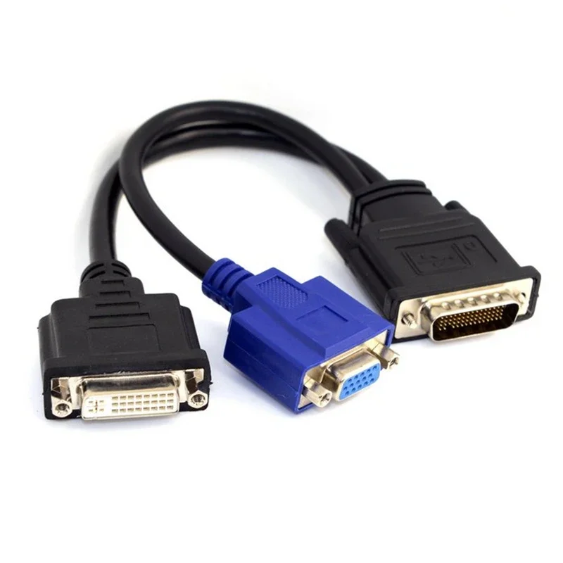 DMS-59 ذكر إلى DVI 24 + 5 أنثى و VGA RG 15pin أنثى الفاصل تمديد كابل 15 سنتيمتر DVI VGA محول محول موصل #3