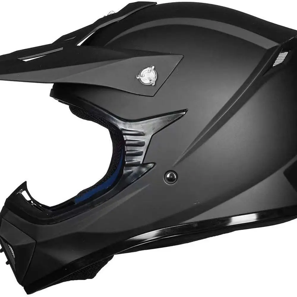 خوذات الدراجة الترابية للشباب موتوكروس ATV BMX MX الطرق الوعرة كاملة الوجه، معتمدة من وزارة النقل، أسود غير لامع، شبابي-XLarge #2