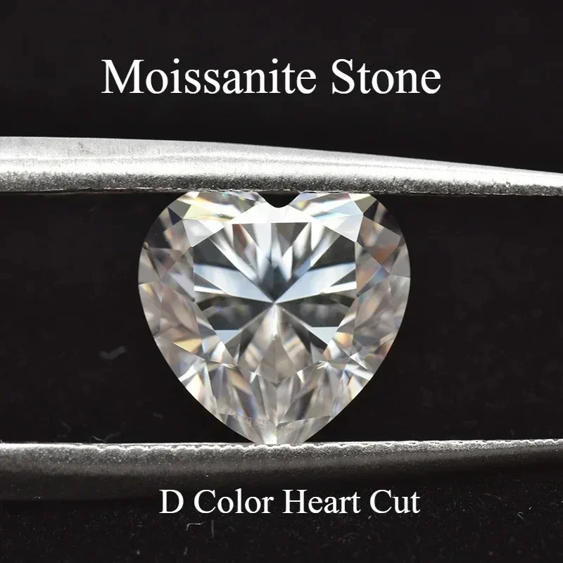 

Moissanite Stone Heart Cut D Color VVS1 Lab Grown Gemstones For DIY Jewelry Making Pass Diamond Tester With GRA Certificate