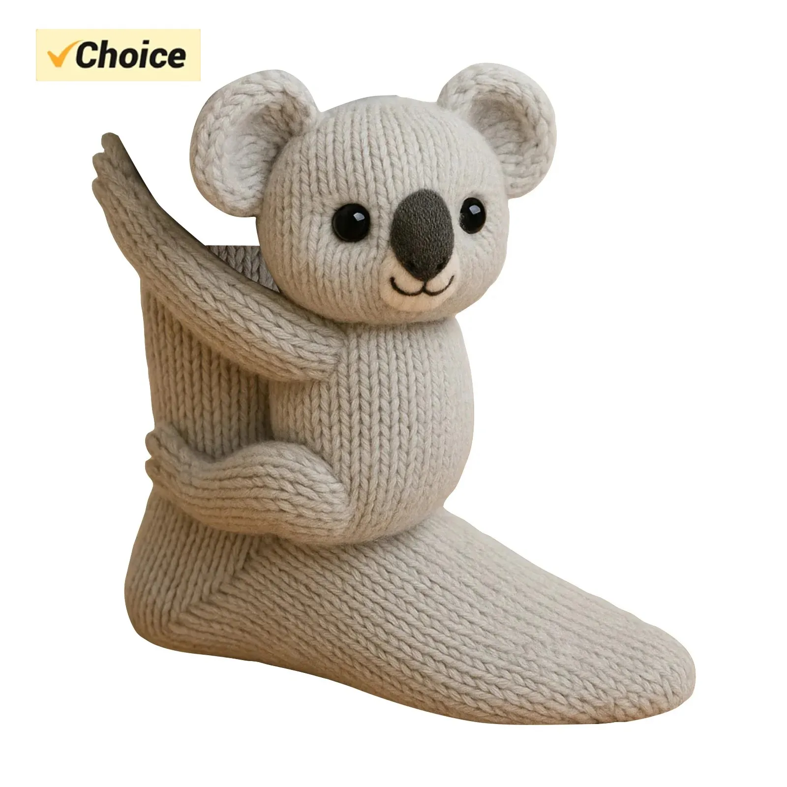 

YHOPE Вязаные крючком носки-тапочки с животными — плюшевые носки ручной работы с нескользящими ручками для детей и взрослых