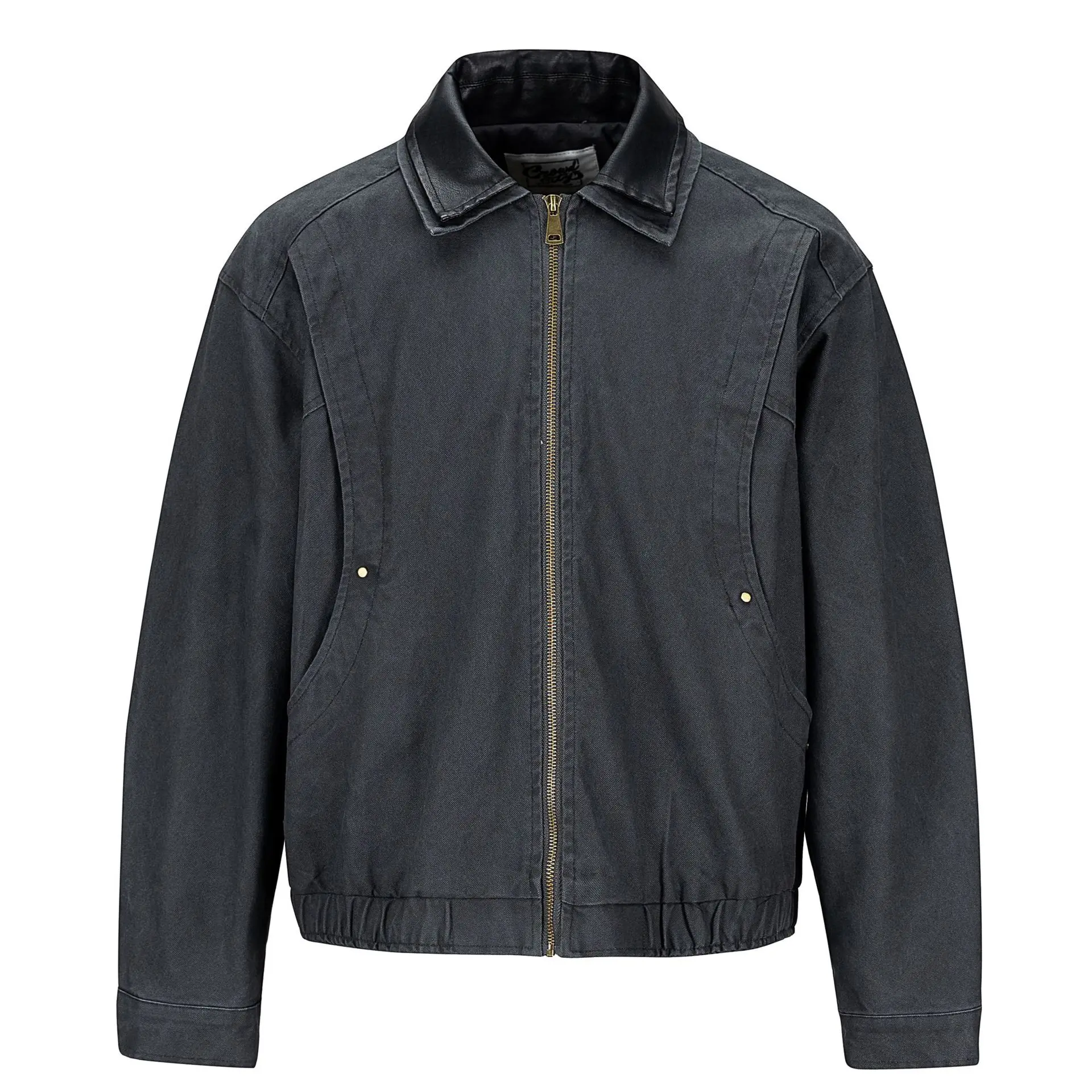 

Американская модная кожаная куртка-карго из стираного хлопка для мужчин и женщин, уличная одежда, повседневная свободная винтажная короткая куртка-бомбер, пальто