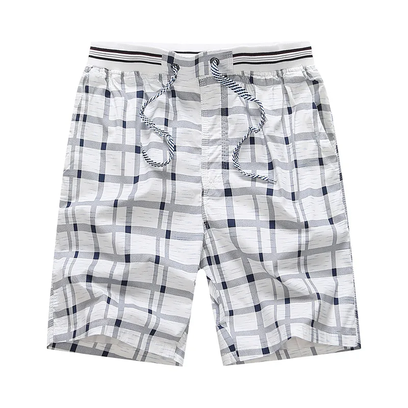 2025 Men's Summer Beach Pants Checkered Print Loose Fit 5-Inch Quick-Dry Casual Swim Trunks Big Size Streetwear Oversized Shorts