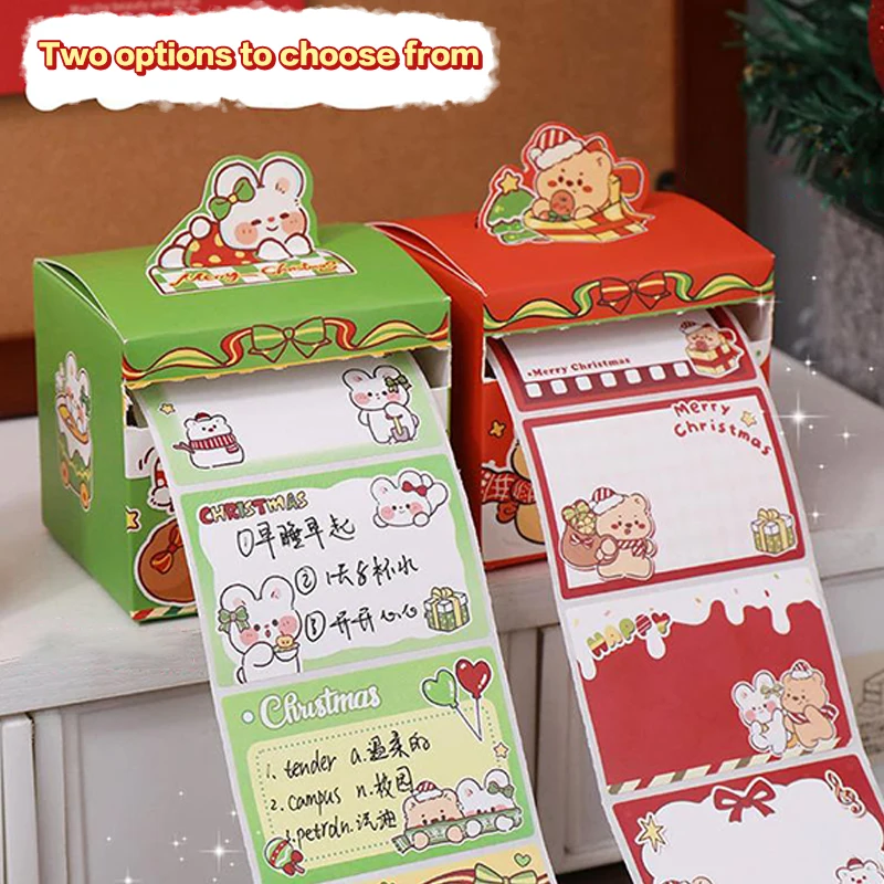 128Sheets Cute Christmas Self Adhesive Memorandum Sticky Notes Bookmark Pull Type Sticker Paper Student Office School Supply