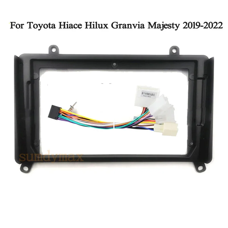 9 inch Car Radio Frame cable wire For Toyota Hiace Hilux Granvia Majesty 2019 - 2022 Radio Dashboard Kit Face Plate Fascia Frame