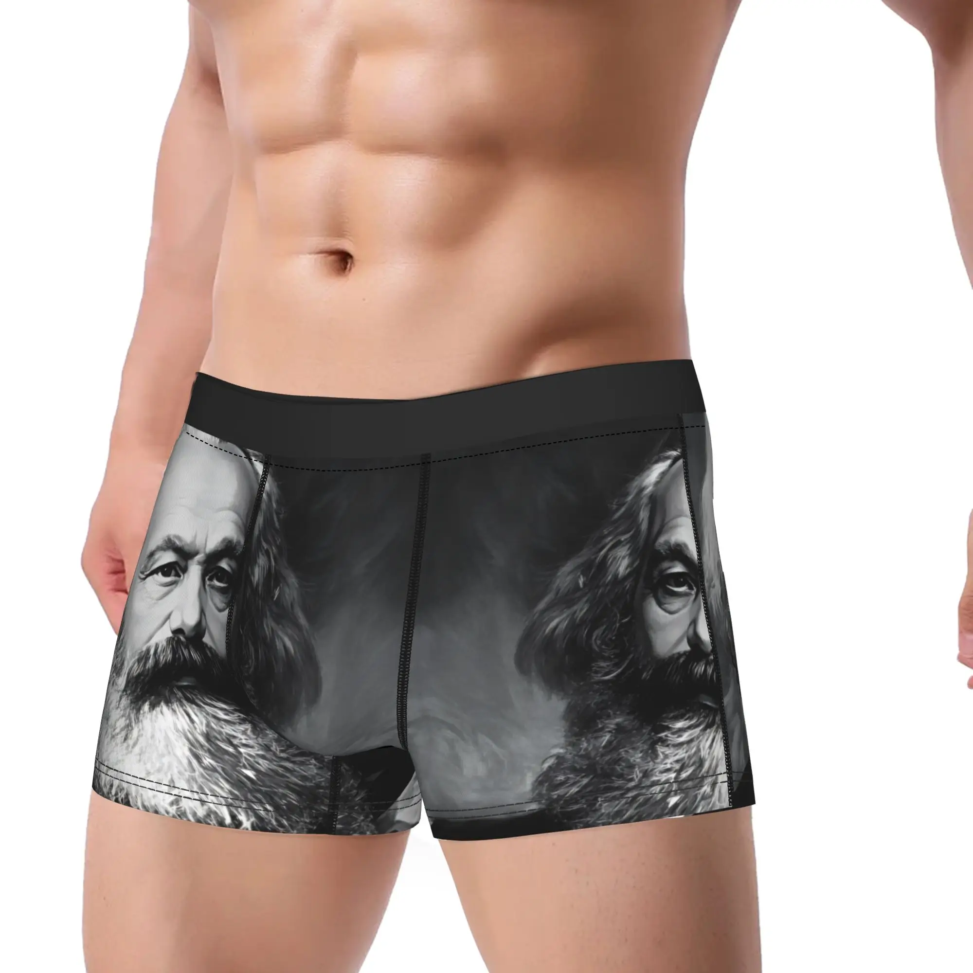 Karl Marx Engels and Lenin Underwear  Men Underpants Custom Breathable Boxershorts High Quality Shorts Briefs Big Size 2XL