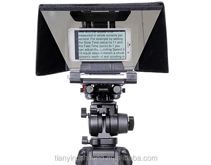 24 inches presidential teleprompter with mirror function Live conference room Large dual screen video broadcast equipment