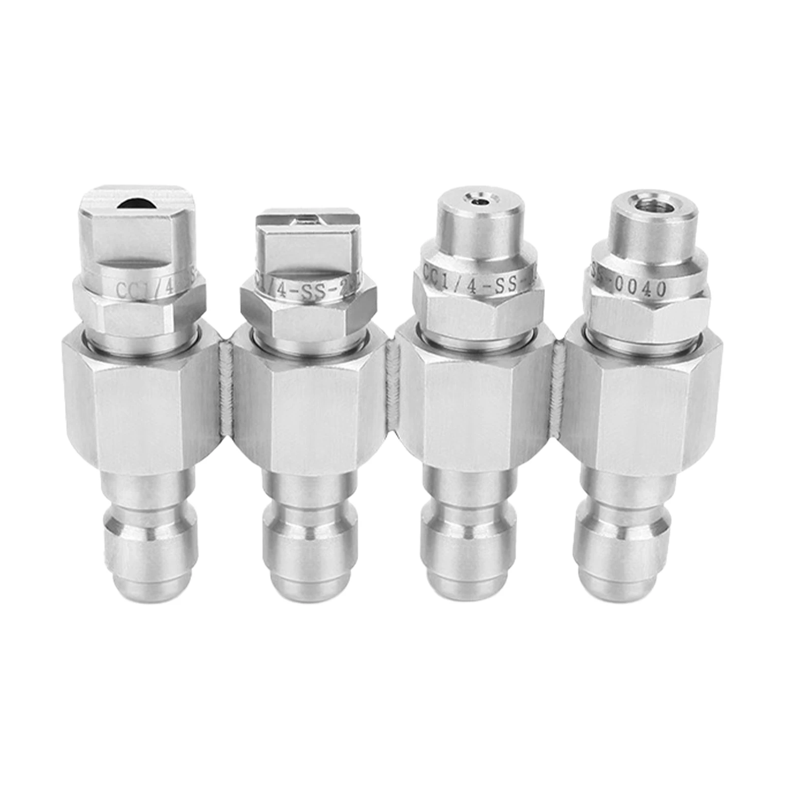 Professional Pressure Washer Nozzle Stainless Steel 4-Way Quick Connect Spray Tip for Driveway Roof Cleaning Durable Tool