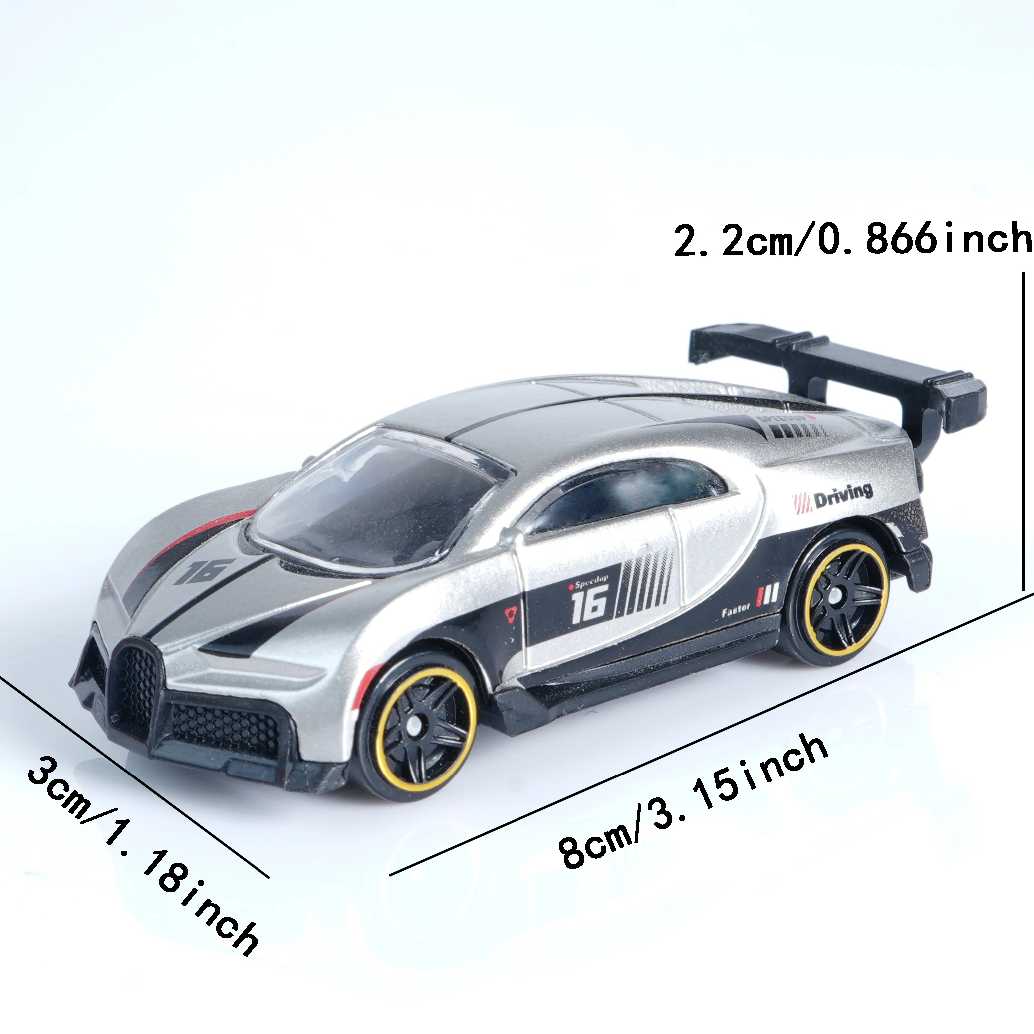 1:64 جديد المتخصصة سبائك الفضة الرمادية يموت الصب سيارة رياضية لعبة مجسمة حلية تحصيل عرض الراقية يشعر الأولاد عيد الميلاد هدية عيد ميلاد صغيرة ورائعة