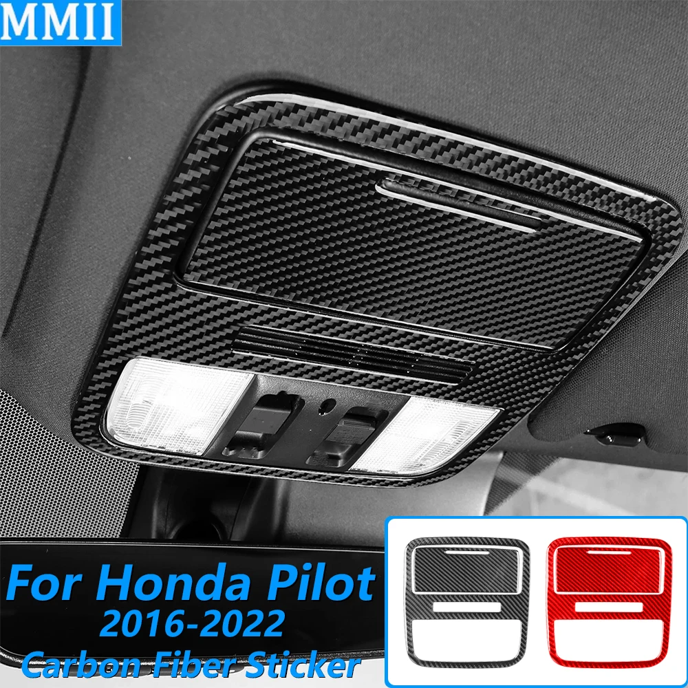 

Для Honda Pilot 2016-2022: Декоративная накладка на панель переднего потолочного светильника из углеродного волокна, аксессуар для автомобиля, декоративная наклейка