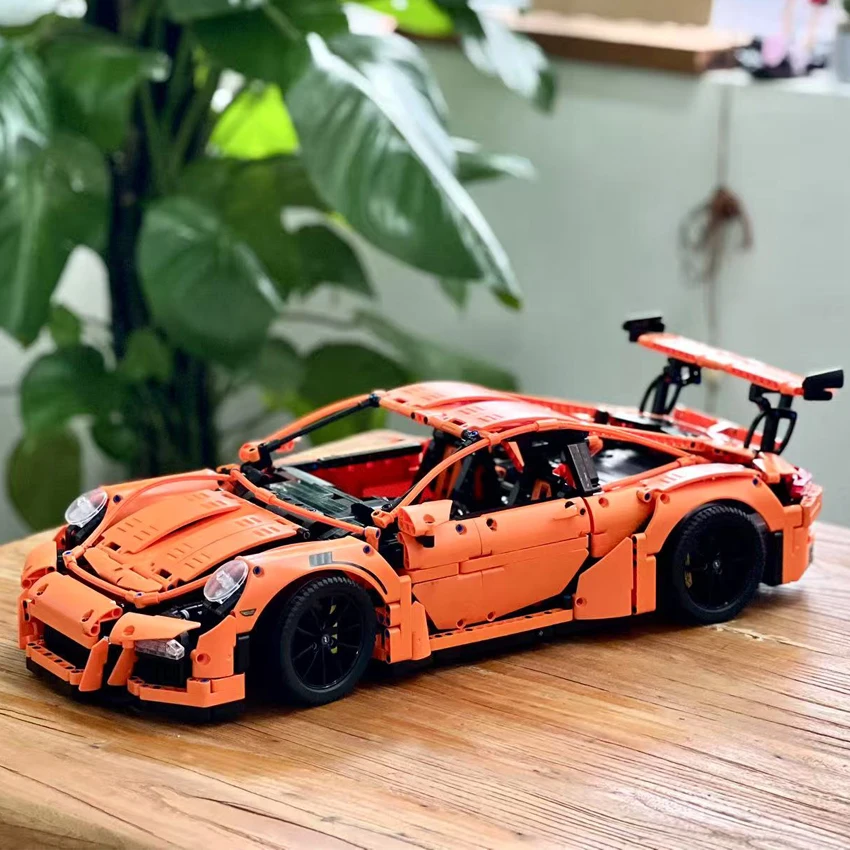 Kompatible Bausteine Spielzeug Orange GT3 RS Super Sportwagen Modell Technische Serie Geschenk für