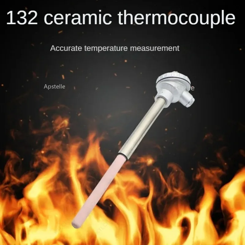 K-type WRN-132 300-500mm Corundum Ceramic Tube SUS304 1300 Degree for High Temperature Furnace