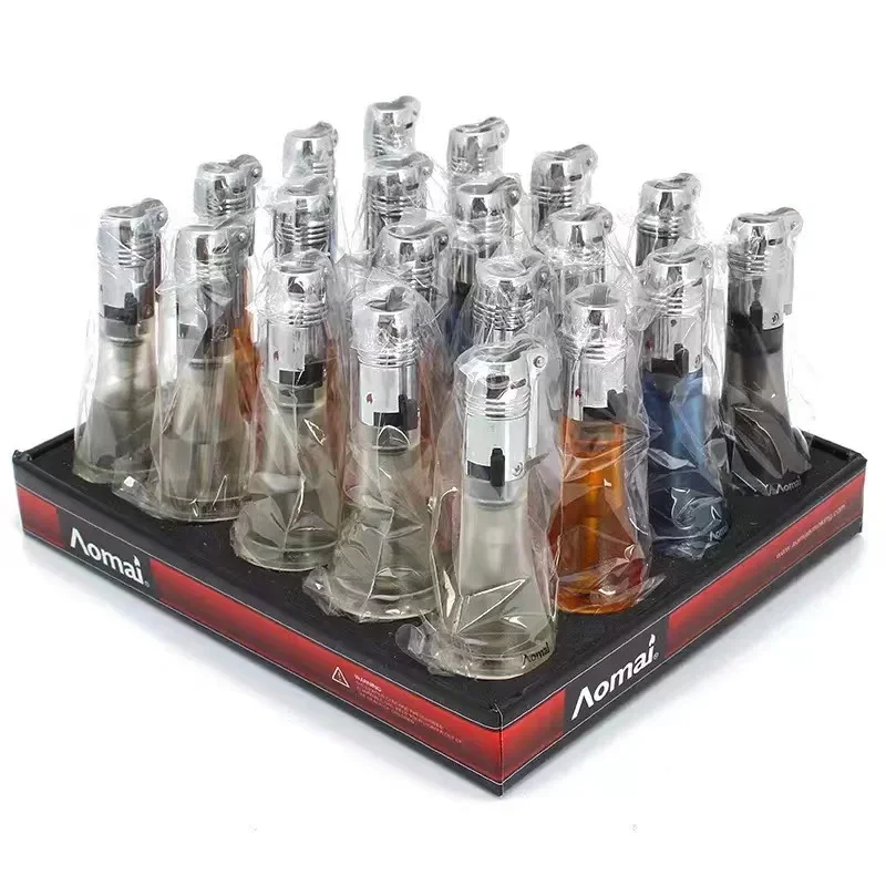 NewFloating Flame Lighter Creative Ghost Fire Unusual Lighters Refillable Butane Nylon Visible Gas Window Gift For Friends