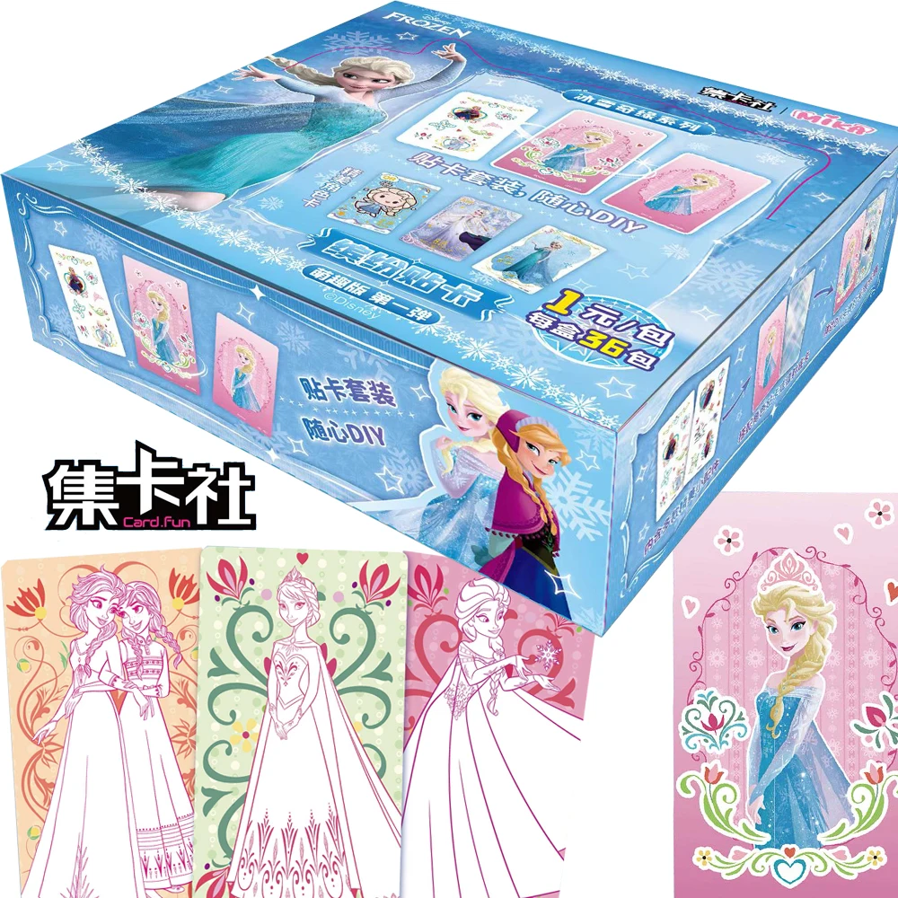 

Original Disney Frozen Collection Cards Fantasy Animation Character Elsa Anna Series Colorful Stick Cards Children Festival Gift