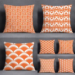 Cushion Cover Orange Series Pattern Printed Home Living Room Sofa Office Decorative Pillowcase