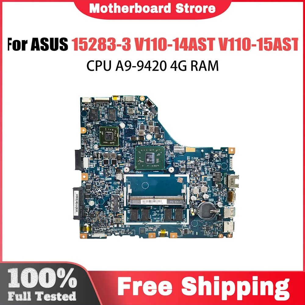 

15283-3 Mainboard For Lenovo V110-14AST/V110-15AST Laptop motherboard with CPU A9-9420 4G-RMA DDR4 100% Fully Tested