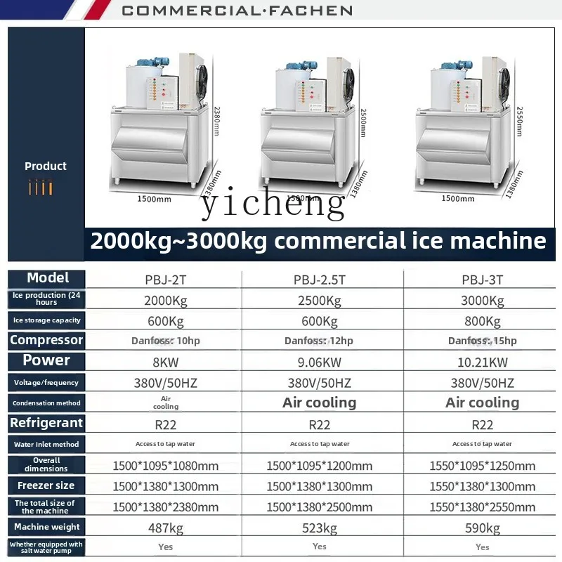 ZZ Macchina per il ghiaccio commerciale di grandi dimensioni Macchina per il ghiaccio fresco per frutti di mare Cubo di ghiaccio di grande capacità