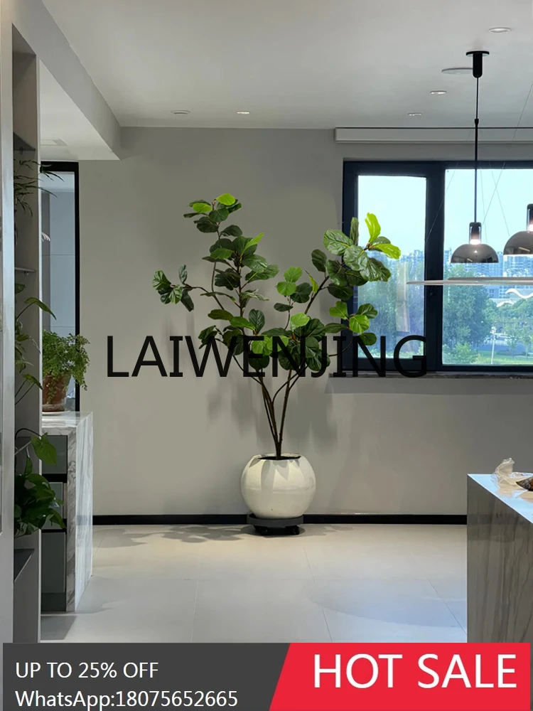 Ficus Lyrata Simulation Green Plant Indoor Living Room Decoration Flowers Bionic Plant Large Floor Bonsai Trees