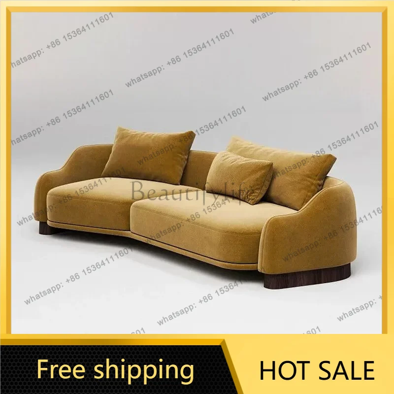 PG modern light luxury creative wooden base simple living room reception fabric sofa reception