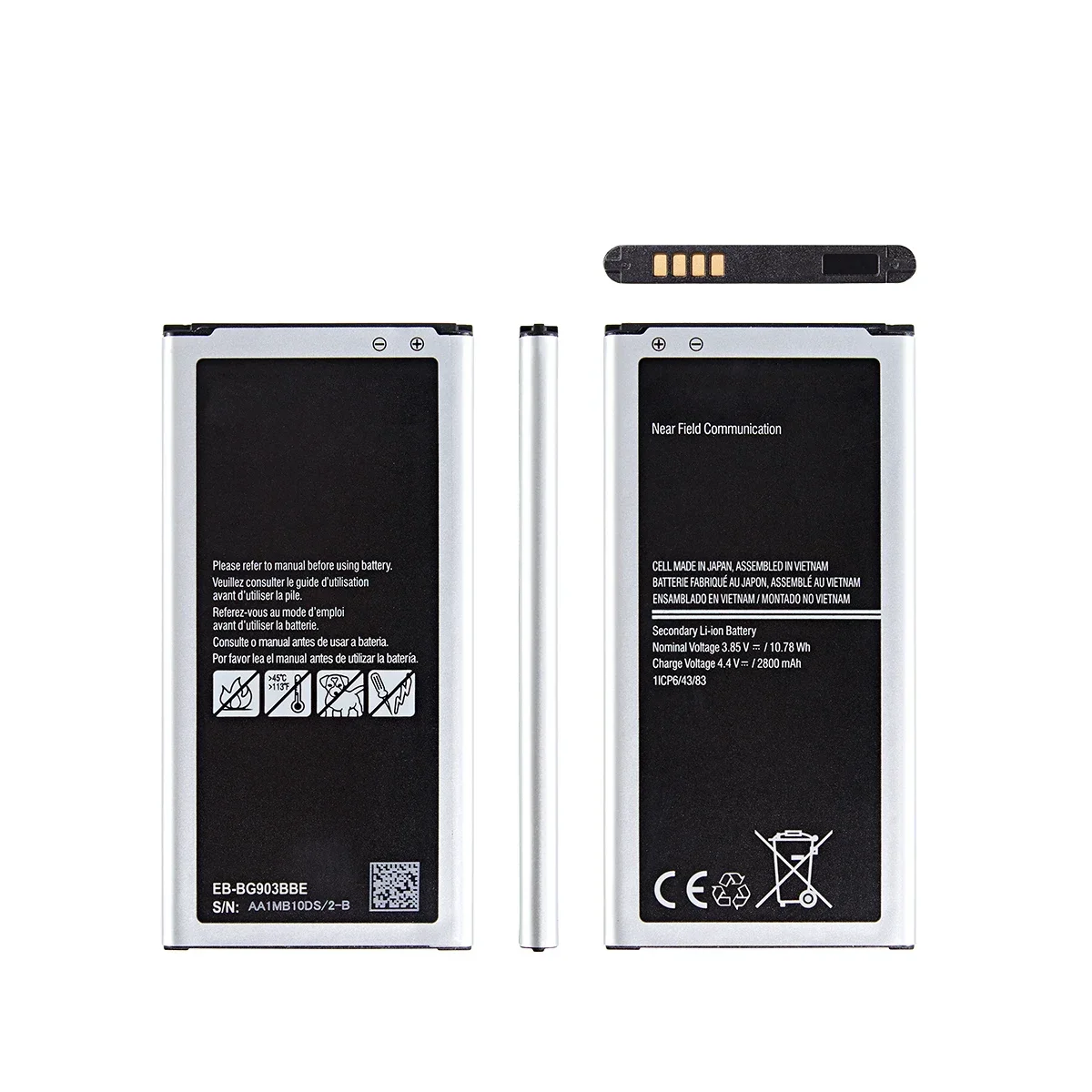 Bateria de substituição com WO, EB-BG903BBE Bateria, 2800mAh para Samsung Galaxy S5 Neo, G903F, G903W, G903M, G903H, Brand New