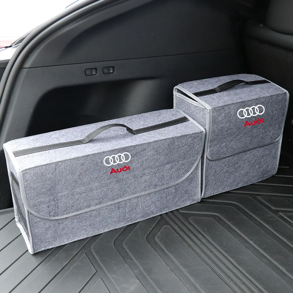 Car Trunk Storage Box Large Capacity Bag Organizer Auto Stowing Tidying Accessories for Audi A3 8P S3 8V A4 B8 B6 B7 A6 C6 SLINE