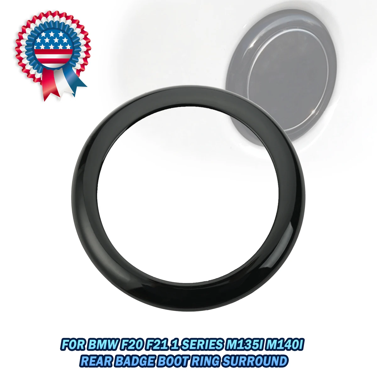 Gloss Black Rear Door Badge Boot Ring Logo Surround Ring Trim Decorative Cover Sticker For BMW 1 Series F20 F21 2011-2019