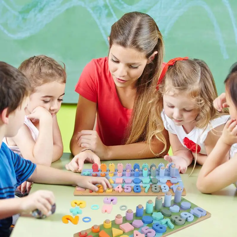 Holz Anzahl Passenden Bord Farbe Anzahl Mathe Spielzeug Für Kleinkinder Montessori Pädagogisches Anzahl Form Passenden Sortierer Bord spielzeug