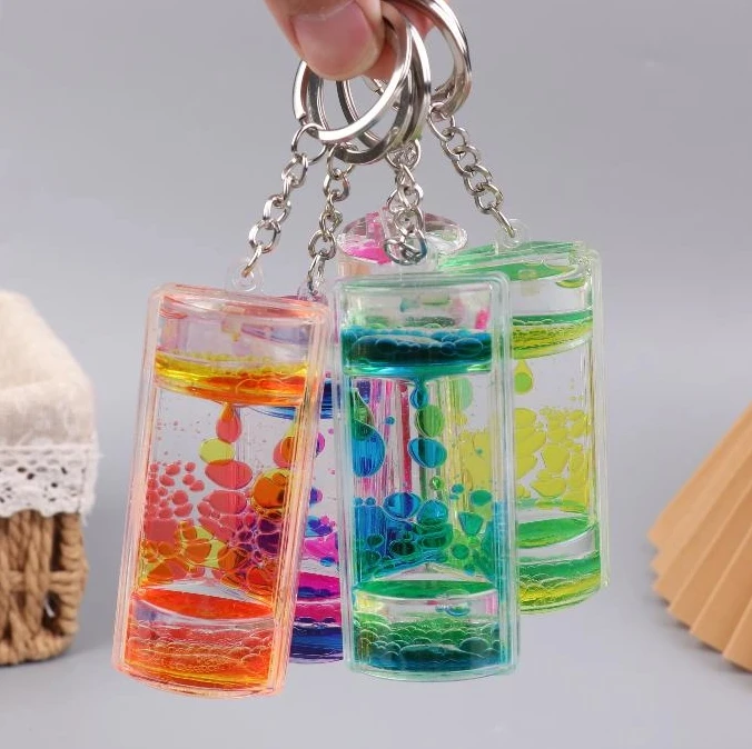 Creative Decompression Two-Color Liquid Oil Leak Acrylic Liquid Hourglass Timer Oil Drop Craft Desktop Decoration Exquisite Gift