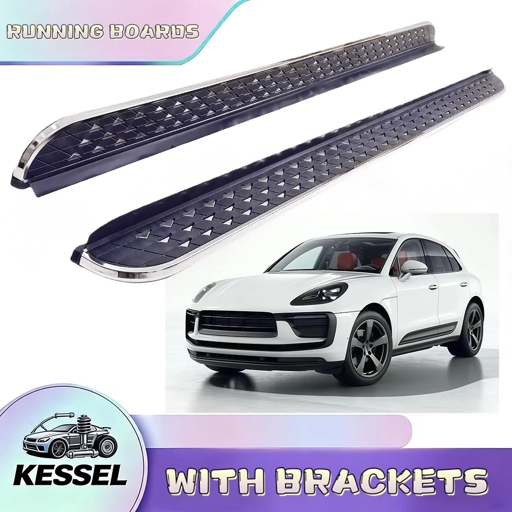 

Running Board Fit for Porsche MACAN 2014-2023 2024 2025 Door Fixed Side Step Pedal Nerf Bar Platform Ptotector 2Pcs