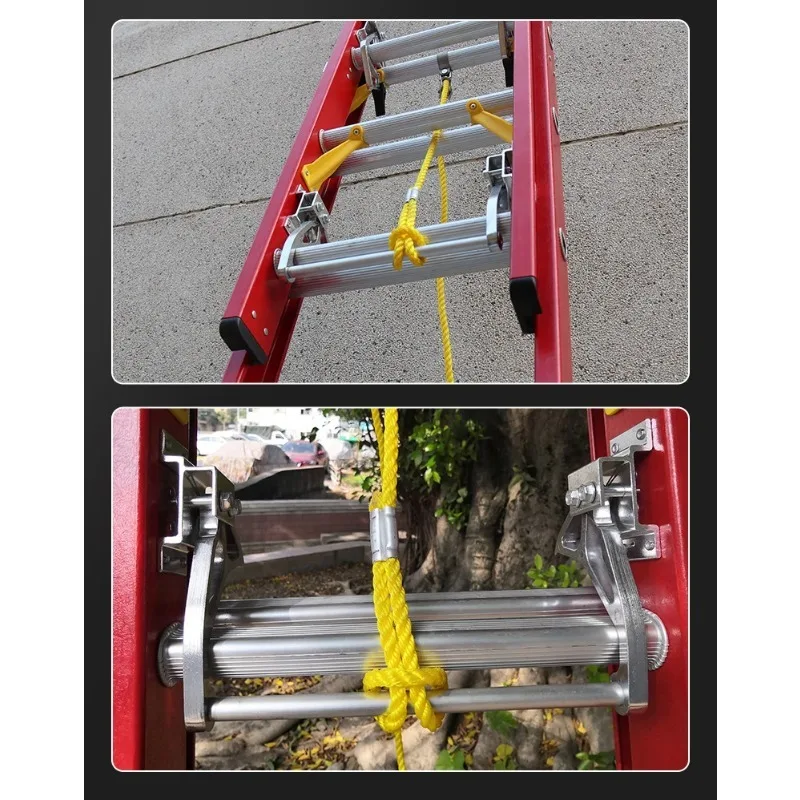 Échelle extensible rétractable en fibre de verre d'isolation de sécurité de monteur de lignes
