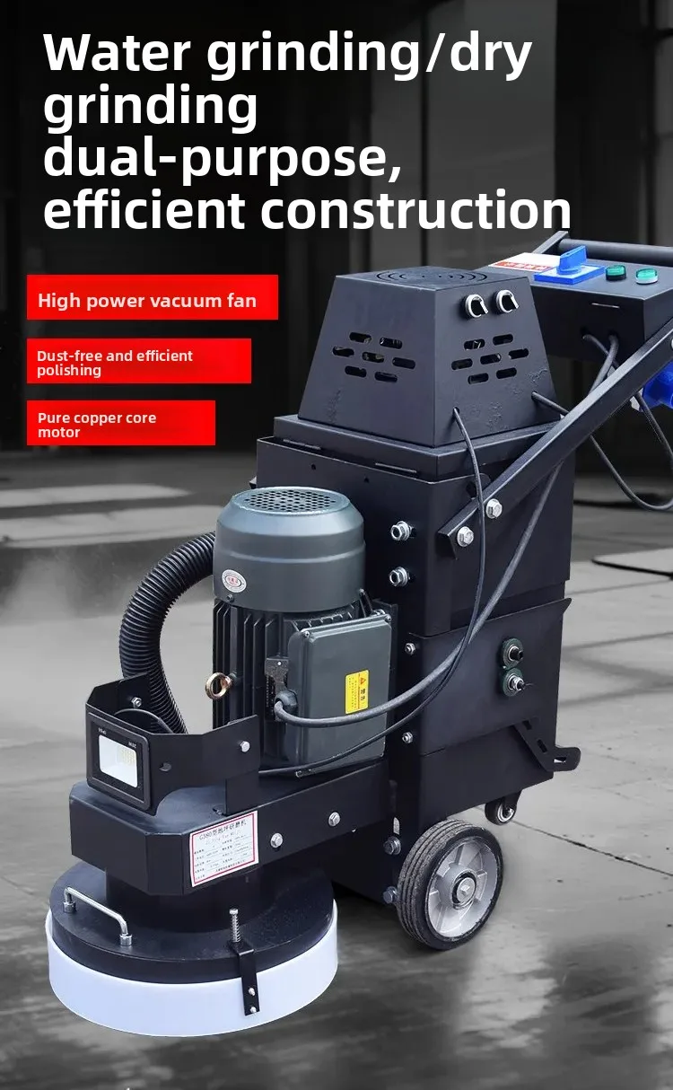Dust‑Suppressed Grinding Polishing Machine With Lighting For Hardened Concrete Floor Renovation Processing