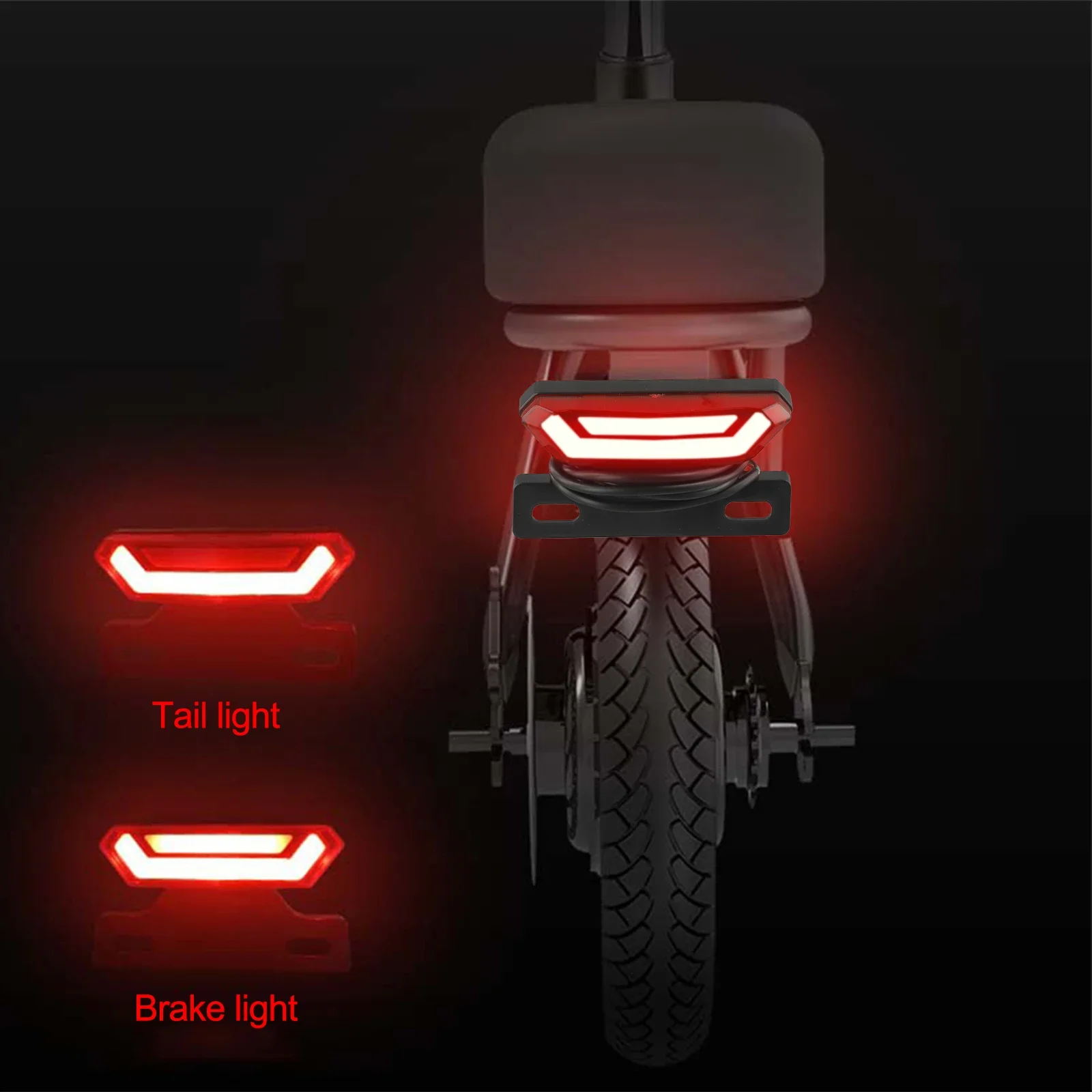 

For Safe Night Cycling Ebike Rear Light LED Brake Light For Bike Accessory Cable Length 100cm Night Riding Light