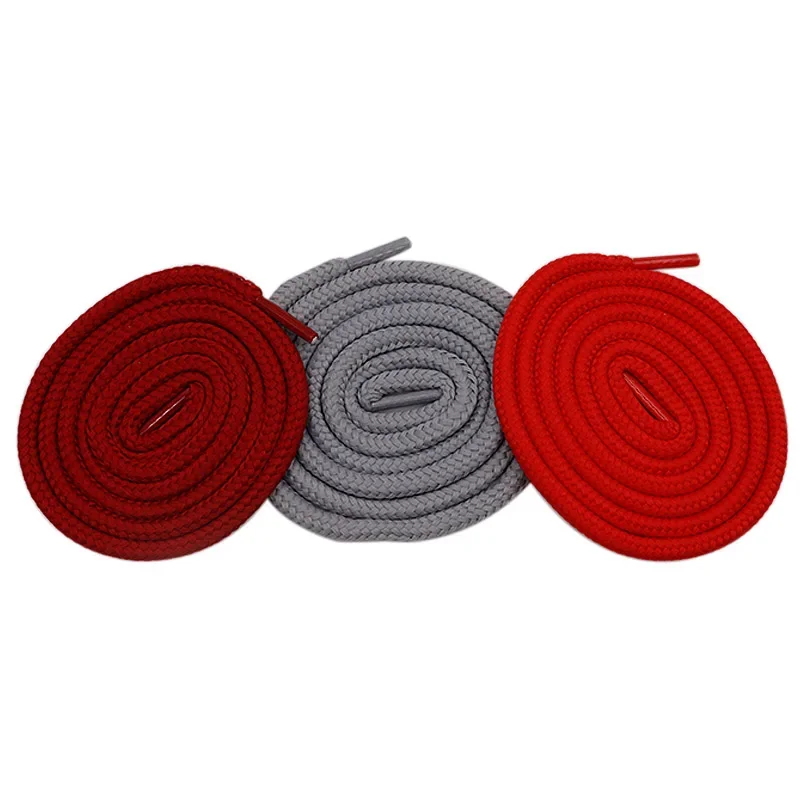 6MM Round Shoe Accessories Passionate Grey Red Wine 3 Colors Cotton Flexible Shoelace Colour Bright for Custom in Bulk Кроссовки