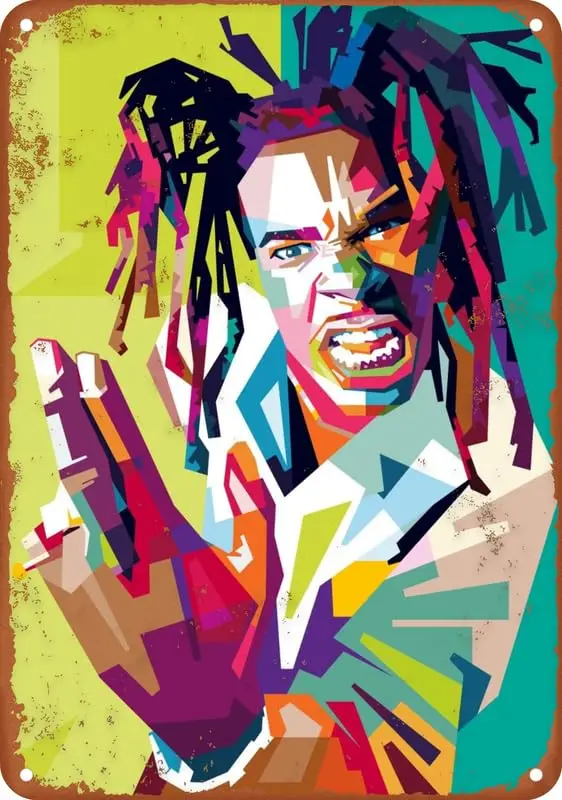 Rapper Busta Rhymes Poster Vintage Metal Tin Sign Aluminum Sign Art Wall Decor 12 X 8 Inch Bedroom Kitchen Cafe Pub Plaque