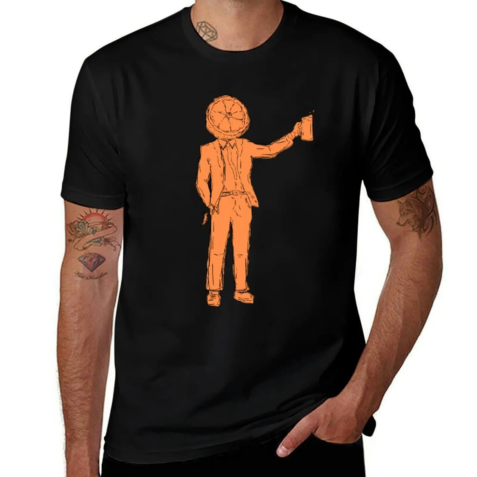 

The Man with Half an Orange for a Head T-Shirt printed t shirts for man man t shirt cotton